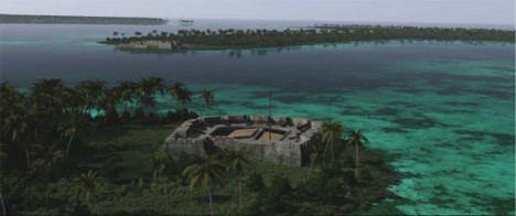 Still of the reconstruction of Cartagena de Indias