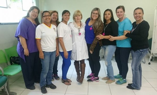 Yamilka Izquierdo with her fellow colleagues in Brazil.