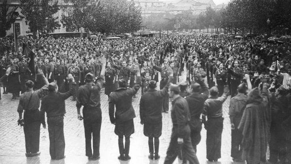 Falange rally in Zaragoza, October 1936.