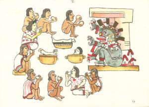 Picture of Cannibalism taking place in the Codex Machilabechiano Folio 73r.