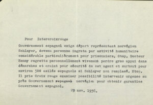 Henny at the expulsion of Felix Schlayer | CDCRE, ICRC Archives