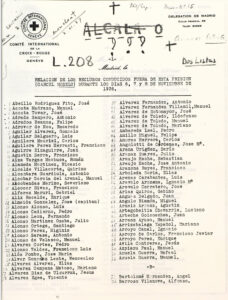 List of Prisoners Model Prison I CDCRE, ICRC Archive